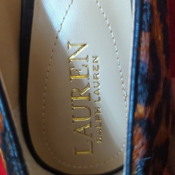Lauren Ralph Lauren Lindella Brown Mu Leather Pump 9.5B Leopard Hair calf. - Picture 8 of 16